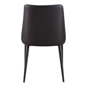 HomeRoots Set of Two Modern Black Faux Leather Dining Chairs - Stylish, Comfortable & Versatile Seating Solution 527881