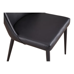 HomeRoots Set of Two Modern Black Faux Leather Dining Chairs - Stylish, Comfortable & Versatile Seating Solution 527881