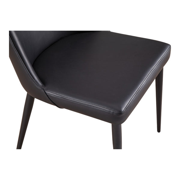 HomeRoots Set of Two Modern Black Faux Leather Dining Chairs - Stylish, Comfortable & Versatile Seating Solution 527881