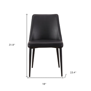 HomeRoots Set of Two Modern Black Faux Leather Dining Chairs - Stylish, Comfortable & Versatile Seating Solution 527881