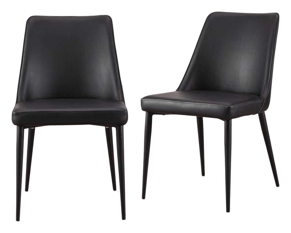 HomeRoots Set of Two Modern Black Faux Leather Dining Chairs - Stylish, Comfortable & Versatile Seating Solution 527881