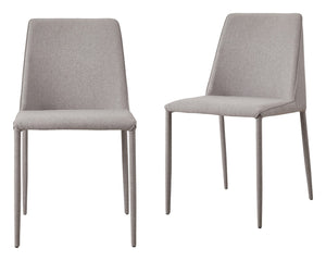 HomeRoots Set of Two Modern Light Gray Upholstered Dining Chairs for Versatile Home Decor & Comfort 527883