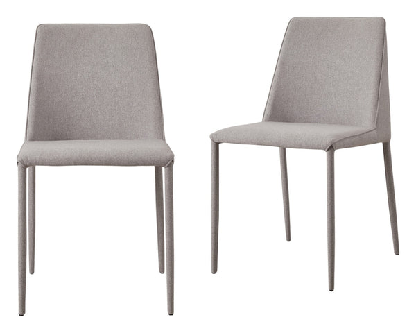 HomeRoots Set of Two Modern Light Gray Upholstered Dining Chairs for Versatile Home Decor & Comfort 527883