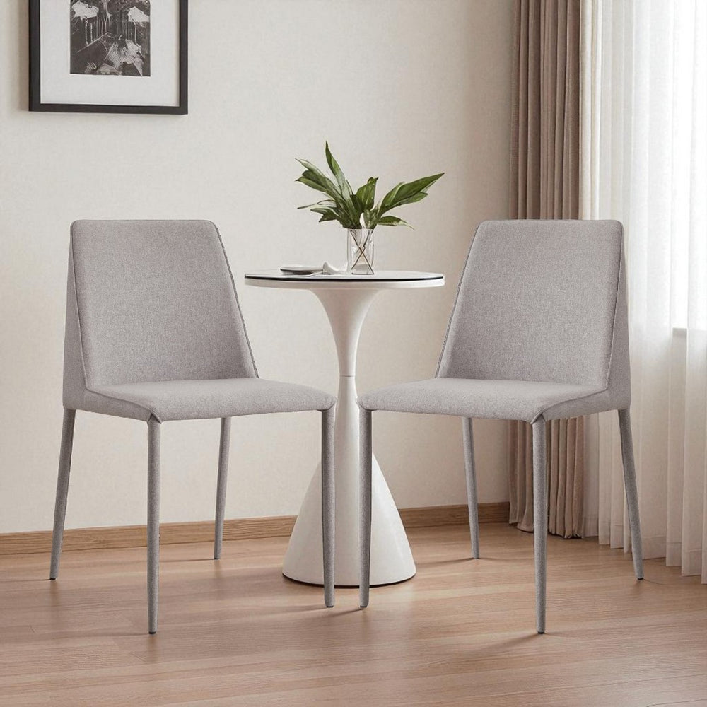HomeRoots Set of Two Modern Light Gray Upholstered Dining Chairs for Versatile Home Decor & Comfort 527883