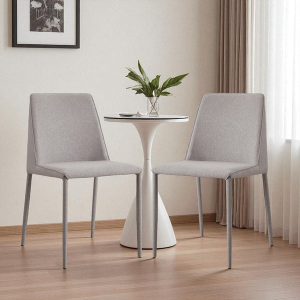 HomeRoots Set of Two Modern Light Gray Upholstered Dining Chairs for Versatile Home Decor & Comfort 527883