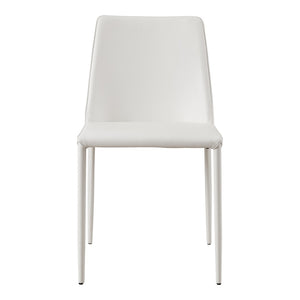 HomeRoots Set of Two Elegant White Faux Leather Dining Chairs for Modern Homes - Stylish Comfort & Versatility 527884