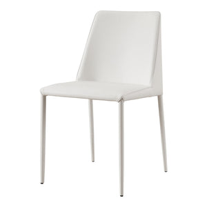 HomeRoots Set of Two Elegant White Faux Leather Dining Chairs for Modern Homes - Stylish Comfort & Versatility 527884