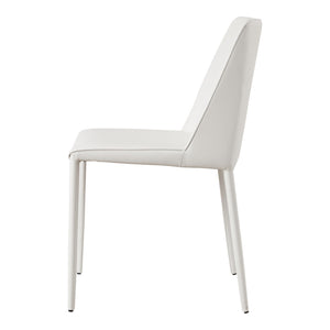 HomeRoots Set of Two Elegant White Faux Leather Dining Chairs for Modern Homes - Stylish Comfort & Versatility 527884