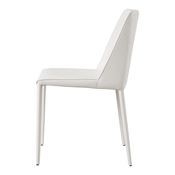 HomeRoots Set of Two Elegant White Faux Leather Dining Chairs for Modern Homes - Stylish Comfort & Versatility 527884