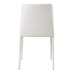 HomeRoots Set of Two Elegant White Faux Leather Dining Chairs for Modern Homes - Stylish Comfort & Versatility 527884