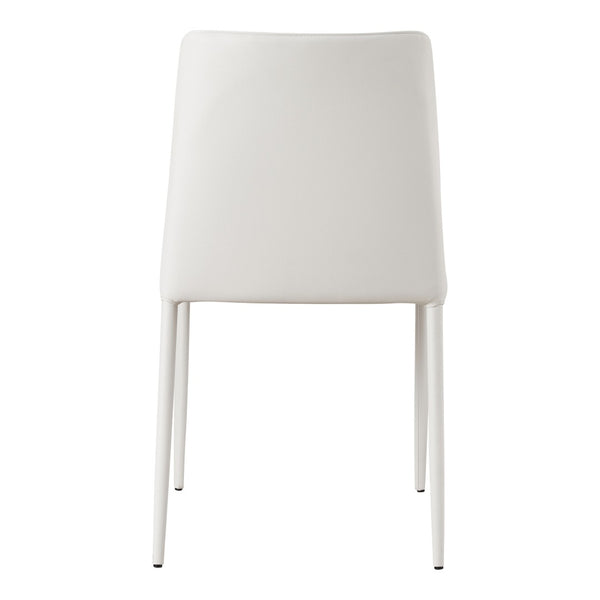HomeRoots Set of Two Elegant White Faux Leather Dining Chairs for Modern Homes - Stylish Comfort & Versatility 527884