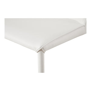 HomeRoots Set of Two Elegant White Faux Leather Dining Chairs for Modern Homes - Stylish Comfort & Versatility 527884