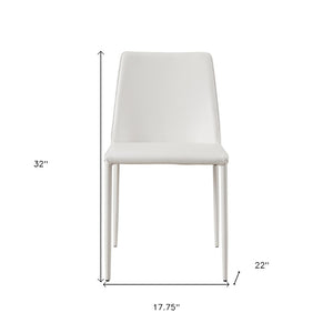 HomeRoots Set of Two Elegant White Faux Leather Dining Chairs for Modern Homes - Stylish Comfort & Versatility 527884