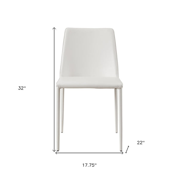 HomeRoots Set of Two Elegant White Faux Leather Dining Chairs for Modern Homes - Stylish Comfort & Versatility 527884
