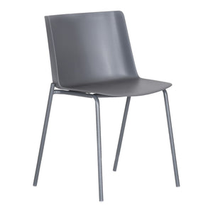 HomeRoots Set of Two Gray Heavy-Duty Plastic Side Chairs - Stylish, Versatile, and Ergonomic for Modern Spaces 527885