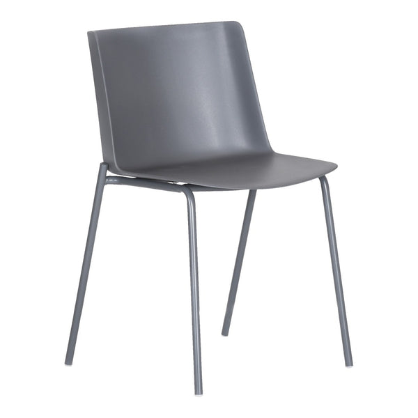 HomeRoots Set of Two Gray Heavy-Duty Plastic Side Chairs - Stylish, Versatile, and Ergonomic for Modern Spaces 527885