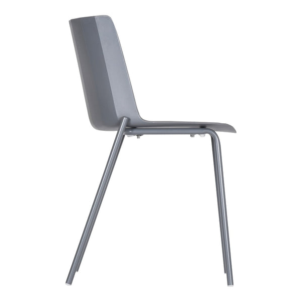 HomeRoots Set of Two Gray Heavy-Duty Plastic Side Chairs - Stylish, Versatile, and Ergonomic for Modern Spaces 527885