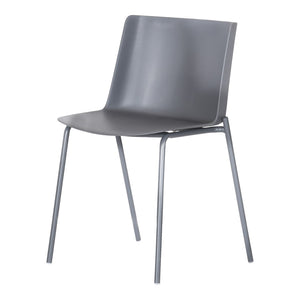 HomeRoots Set of Two Gray Heavy-Duty Plastic Side Chairs - Stylish, Versatile, and Ergonomic for Modern Spaces 527885