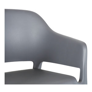 HomeRoots Set of Two Gray Heavy-Duty Plastic Stacking Chairs for Outdoor Dining, Comfort & Modern Style 527886