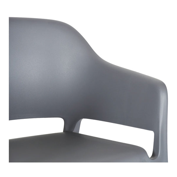 HomeRoots Set of Two Gray Heavy-Duty Plastic Stacking Chairs for Outdoor Dining, Comfort & Modern Style 527886