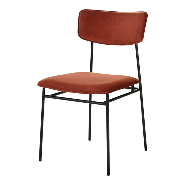 HomeRoots Set of Two Modern Amber Upholstered Dining Chairs with Open-Back Design for Stylish Comfort 527887