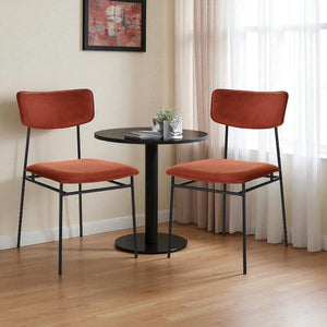 HomeRoots Set of Two Modern Amber Upholstered Dining Chairs with Open-Back Design for Stylish Comfort 527887