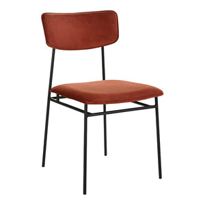 HomeRoots Set of Two Modern Amber Upholstered Dining Chairs with Open-Back Design for Stylish Comfort 527887