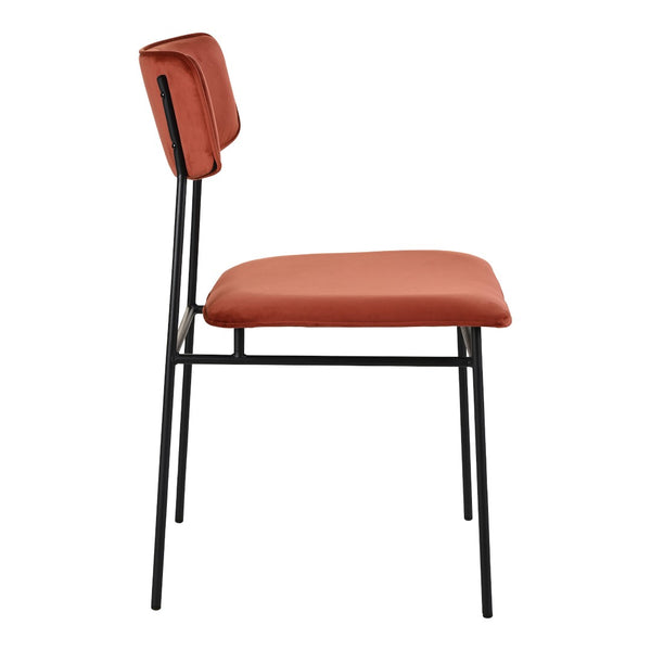 HomeRoots Set of Two Modern Amber Upholstered Dining Chairs with Open-Back Design for Stylish Comfort 527887