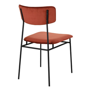 HomeRoots Set of Two Modern Amber Upholstered Dining Chairs with Open-Back Design for Stylish Comfort 527887