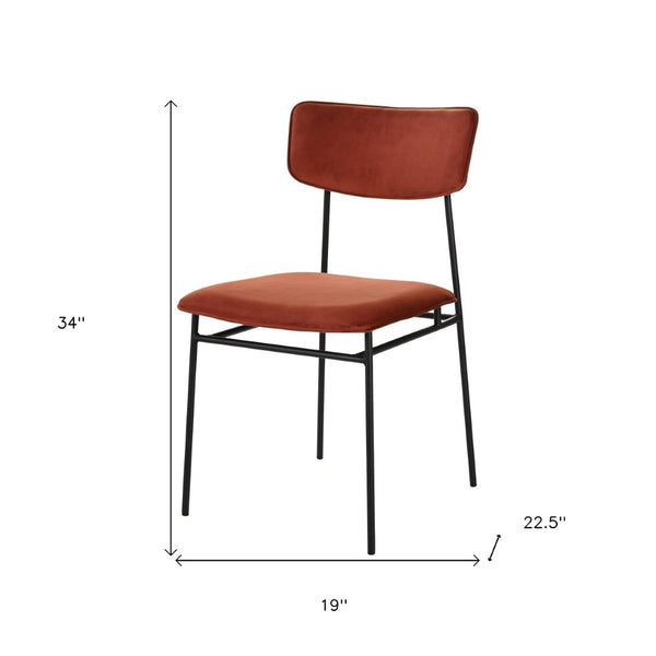 HomeRoots Set of Two Modern Amber Upholstered Dining Chairs with Open-Back Design for Stylish Comfort 527887
