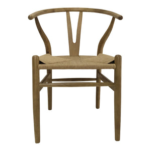HomeRoots Set of Two Elegant Natural Solid Wood Wishbone Back Armchairs for Stylish Dining & Accent Seating 527891