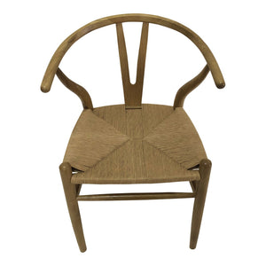 HomeRoots Set of Two Elegant Natural Solid Wood Wishbone Back Armchairs for Stylish Dining & Accent Seating 527891