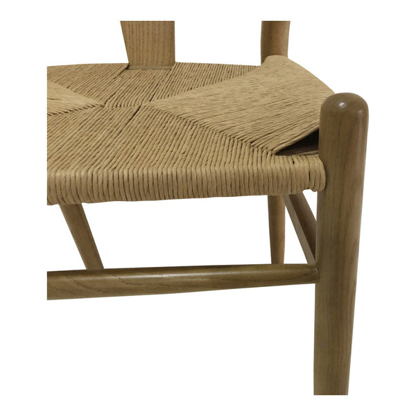HomeRoots Set of Two Elegant Natural Solid Wood Wishbone Back Armchairs for Stylish Dining & Accent Seating 527891