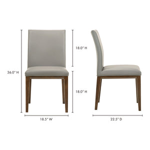 HomeRoots Set of Two Gray and Brown Leather Dining Chairs - Rustic Solid Wood Design for Modern Spaces 527893