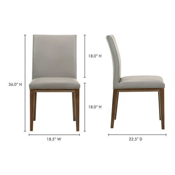 HomeRoots Set of Two Gray and Brown Leather Dining Chairs - Rustic Solid Wood Design for Modern Spaces 527893