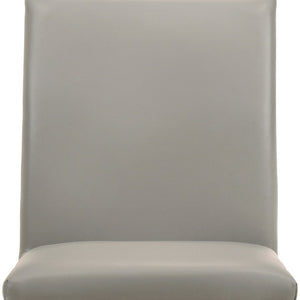 HomeRoots Set of Two Gray and Brown Leather Dining Chairs - Rustic Solid Wood Design for Modern Spaces 527893