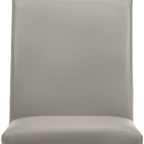 HomeRoots Set of Two Gray and Brown Leather Dining Chairs - Rustic Solid Wood Design for Modern Spaces 527893