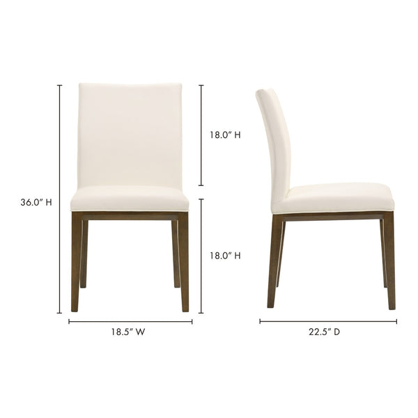 HomeRoots Set of Two Chic White and Brown Leather Dining Side Chairs – Modern Comfort for Any Space 527894