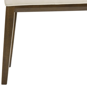 HomeRoots Set of Two Chic White and Brown Leather Dining Side Chairs – Modern Comfort for Any Space 527894