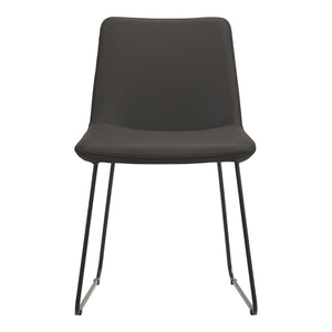 HomeRoots Set of Two Stylish Black Leather & Metal Dining Chairs - Modern Comfort for Any Space! 527895
