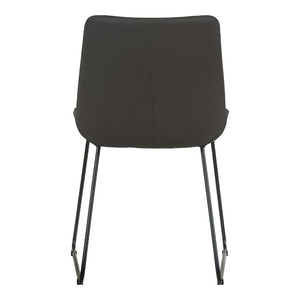 HomeRoots Set of Two Stylish Black Leather & Metal Dining Chairs - Modern Comfort for Any Space! 527895