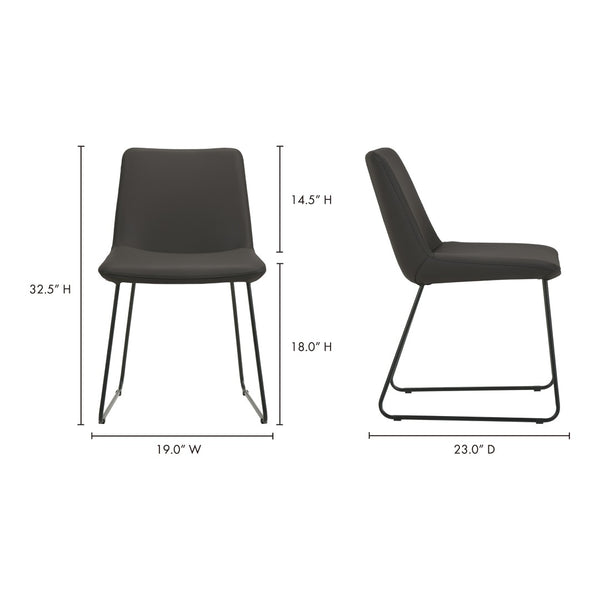 HomeRoots Set of Two Stylish Black Leather & Metal Dining Chairs - Modern Comfort for Any Space! 527895