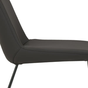 HomeRoots Set of Two Stylish Black Leather & Metal Dining Chairs - Modern Comfort for Any Space! 527895