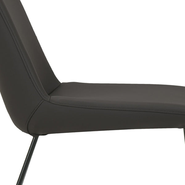HomeRoots Set of Two Stylish Black Leather & Metal Dining Chairs - Modern Comfort for Any Space! 527895