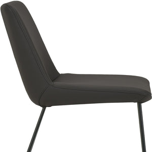 HomeRoots Set of Two Stylish Black Leather & Metal Dining Chairs - Modern Comfort for Any Space! 527895