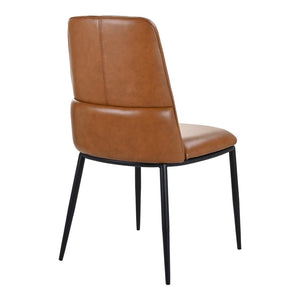 HomeRoots Brown Upholstered Leather Dining Side Chair - Stylish, Comfortable Seating for Modern Spaces & Versatility 527898