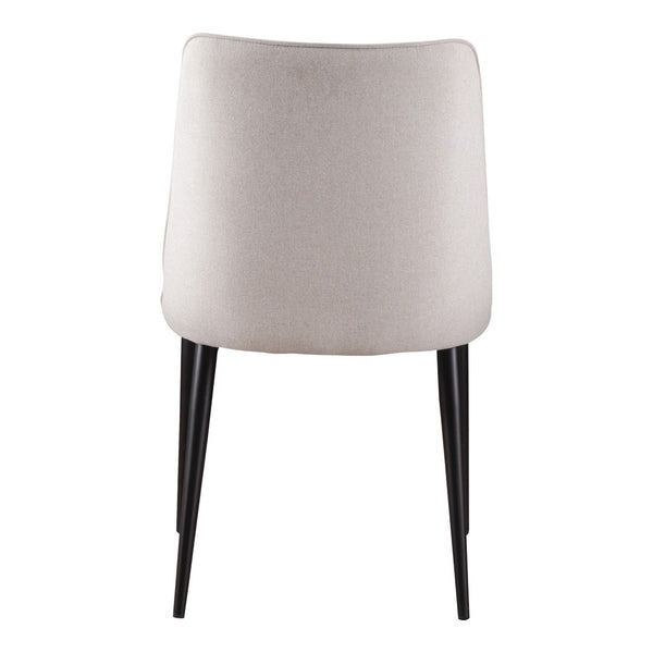 HomeRoots Set of Two Contemporary Cream Upholstered Dining Chairs with Black Legs for Versatile Seating 527899