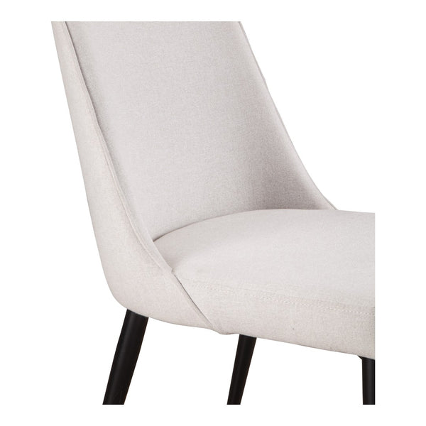 HomeRoots Set of Two Contemporary Cream Upholstered Dining Chairs with Black Legs for Versatile Seating 527899