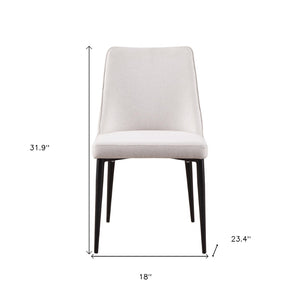HomeRoots Set of Two Contemporary Cream Upholstered Dining Chairs with Black Legs for Versatile Seating 527899