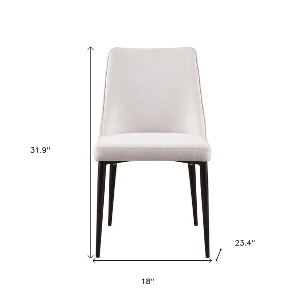 HomeRoots Set of Two Contemporary Cream Upholstered Dining Chairs with Black Legs for Versatile Seating 527899